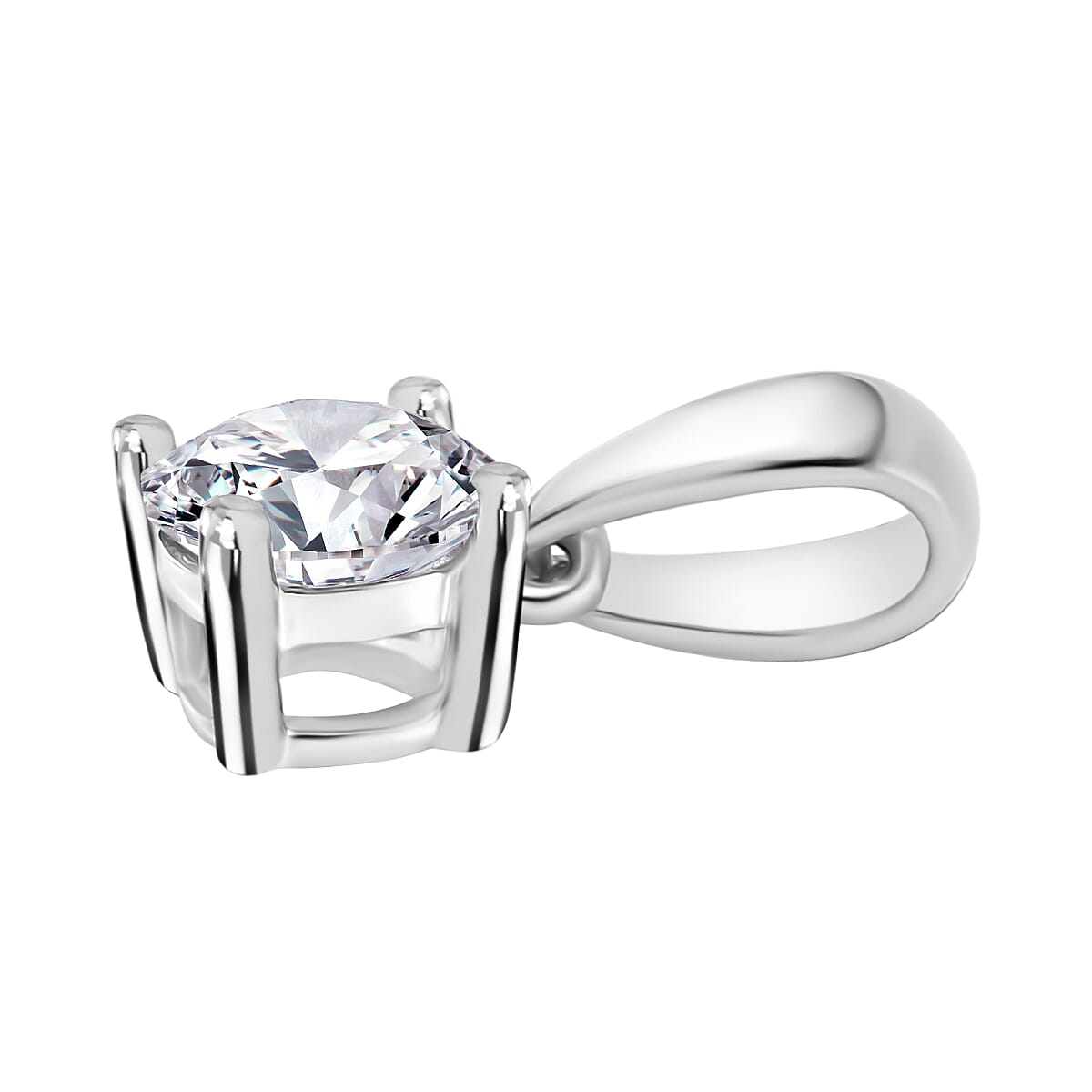 9K White Gold  I3   White Diamond  I3 Pendant 0.52 ct,  Gold Wt. 0.5 Gms  0.518  Ct.