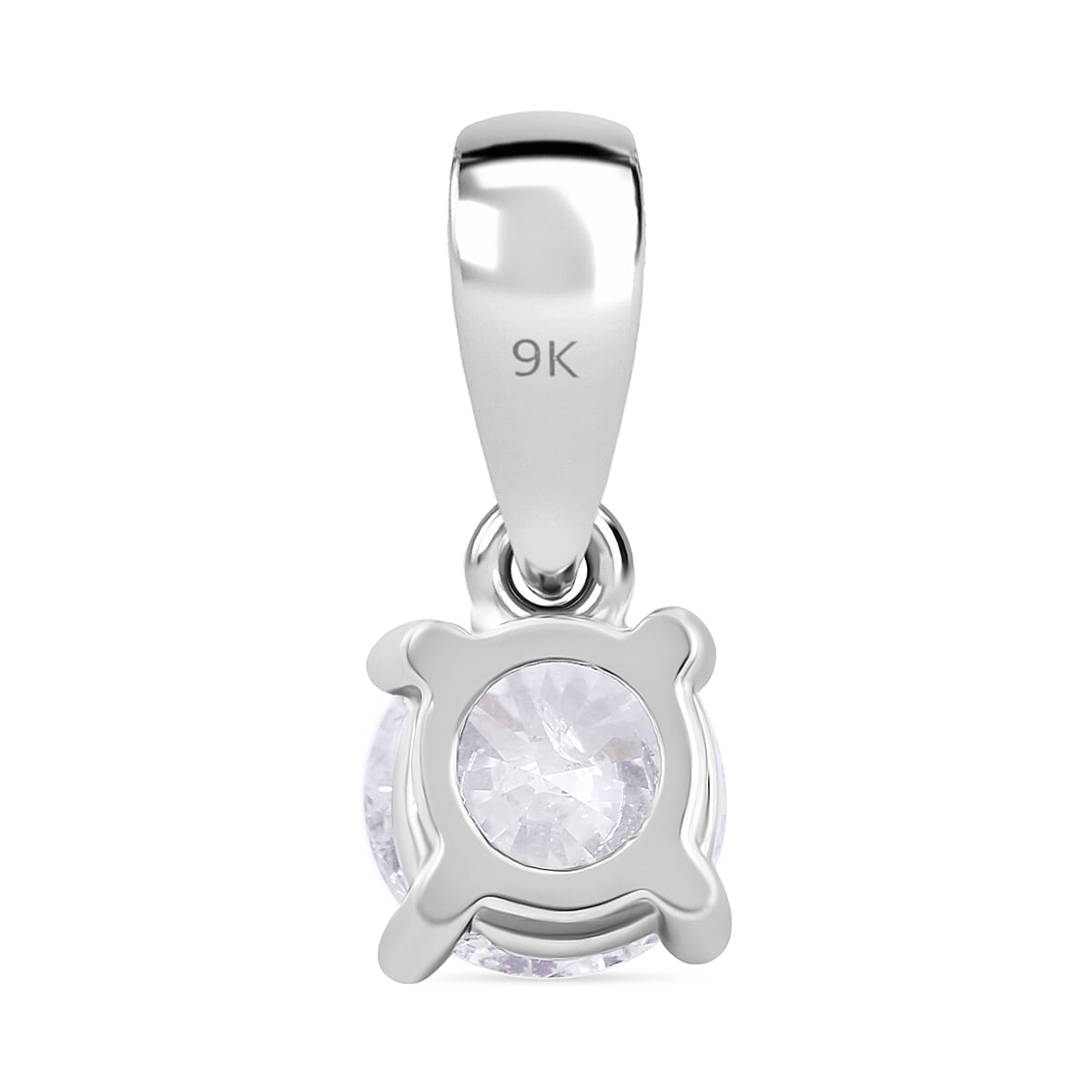 9K White Gold  I3   White Diamond  I3 Pendant 0.52 ct,  Gold Wt. 0.5 Gms  0.518  Ct.