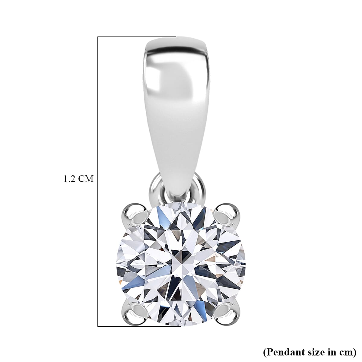 9K White Gold  I3   White Diamond  I3 Pendant 0.52 ct,  Gold Wt. 0.5 Gms  0.518  Ct.