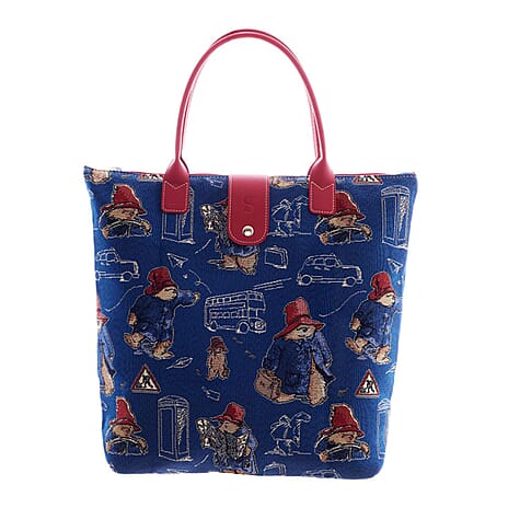 Signare Paddington Woven Folding Bag - Blue Multi