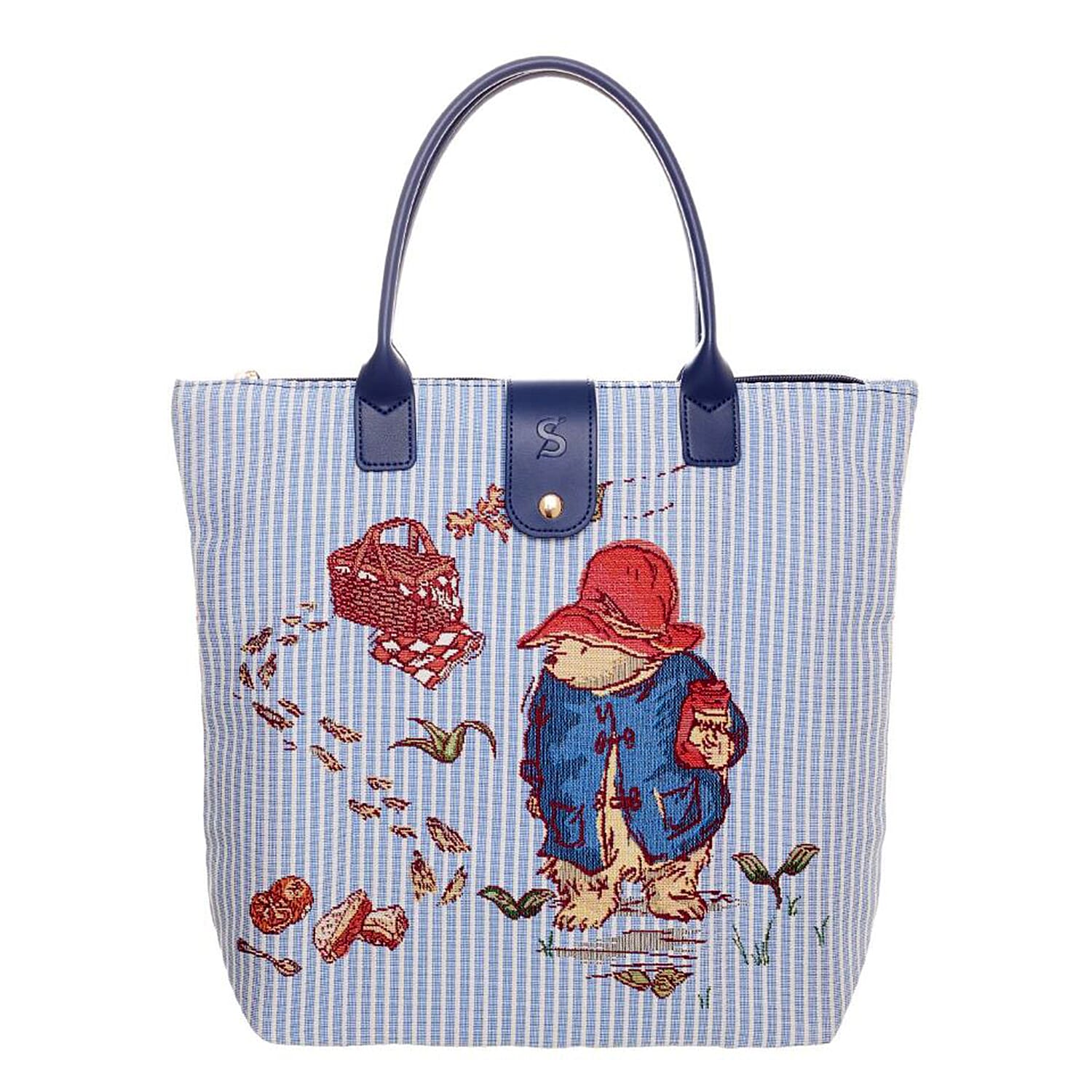 Signare Paddington Woven Folding Bag - Light Blue