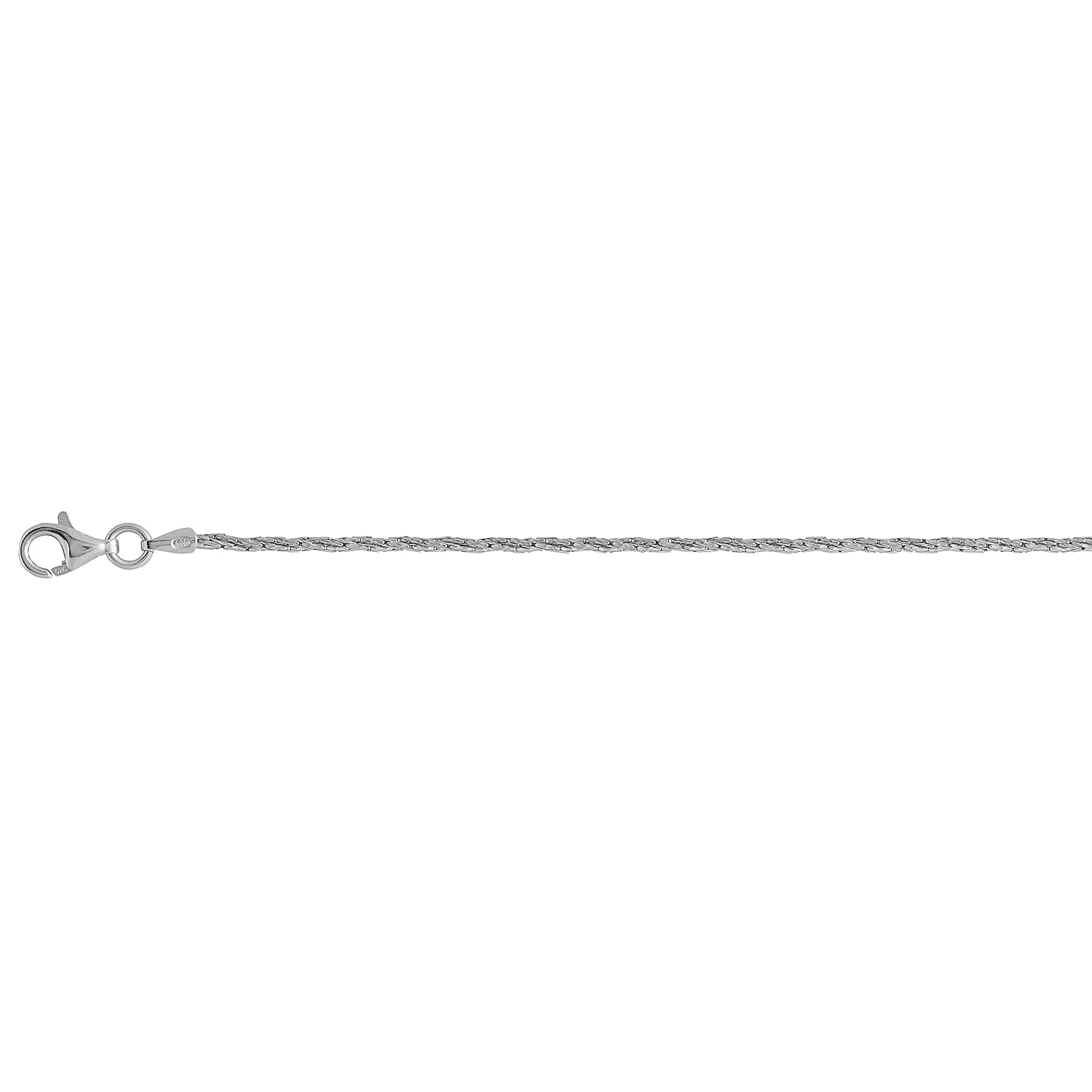 Rhodium Overlay Sterling Silver Rope necklace (Size - 18) with Lobster Clasp Silver