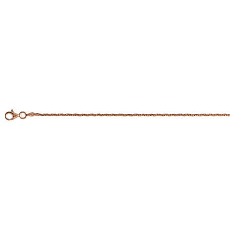 Rope Chain (Size - 18) with Lobster Clasp in Rose Gold Plating Sterling Silver, Silver Wt. 5.55 Gms.