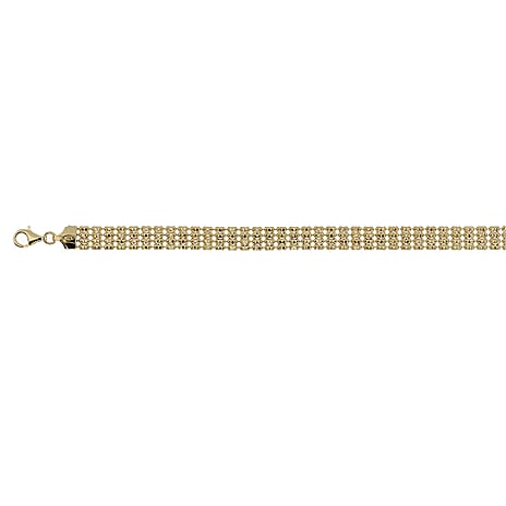 Italian Mega Closeout - Yellow Gold Overlay Sterling Silver BRILLINTINA  Necklace (Size - 20) with Lobster Clasp, Silver wt 28 Gms