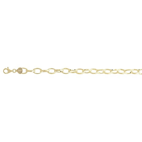 Vicenza Close Out Deal Yellow Gold Plated Sterling Silver Romy Rolo Chain (Size - 20) With Lobster Clasp, Silver Wt. 35.6 Gms