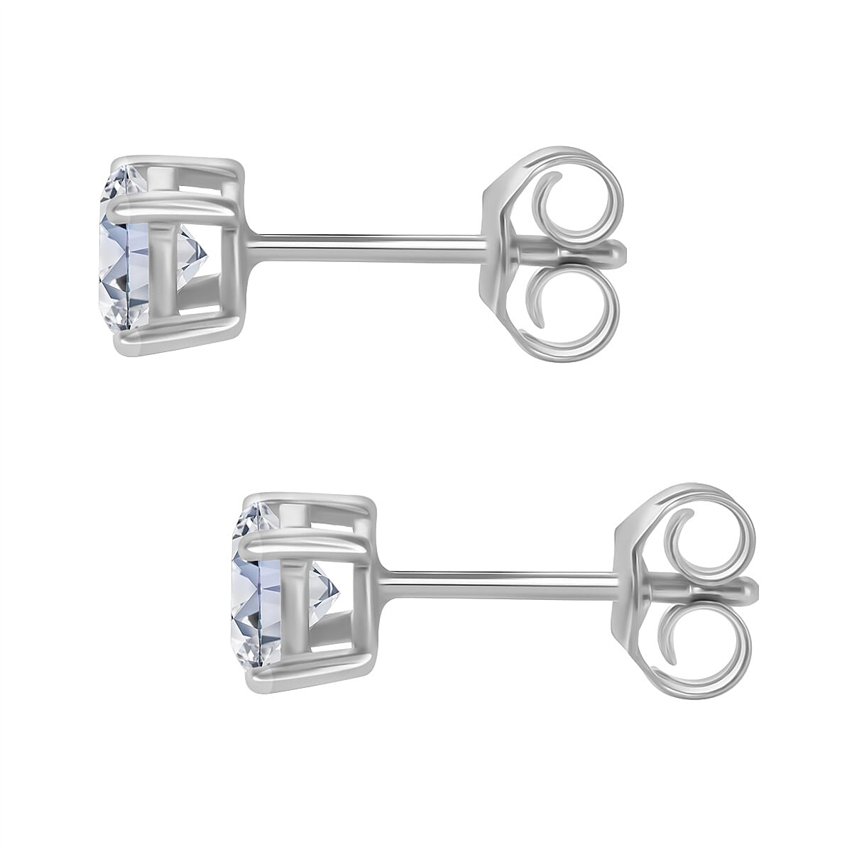 Luxuriant Diamond - Lab Grown Diamond (VS-G-H) Earring with Push Back in Platinum Overlay Sterling Silver 1.00 Ct. Luxuriant Diamond - Lab Grown Diamond (VS-G-H) Earring with Push Back in Platinum Overlay Sterling Silver 1.00 Ct.