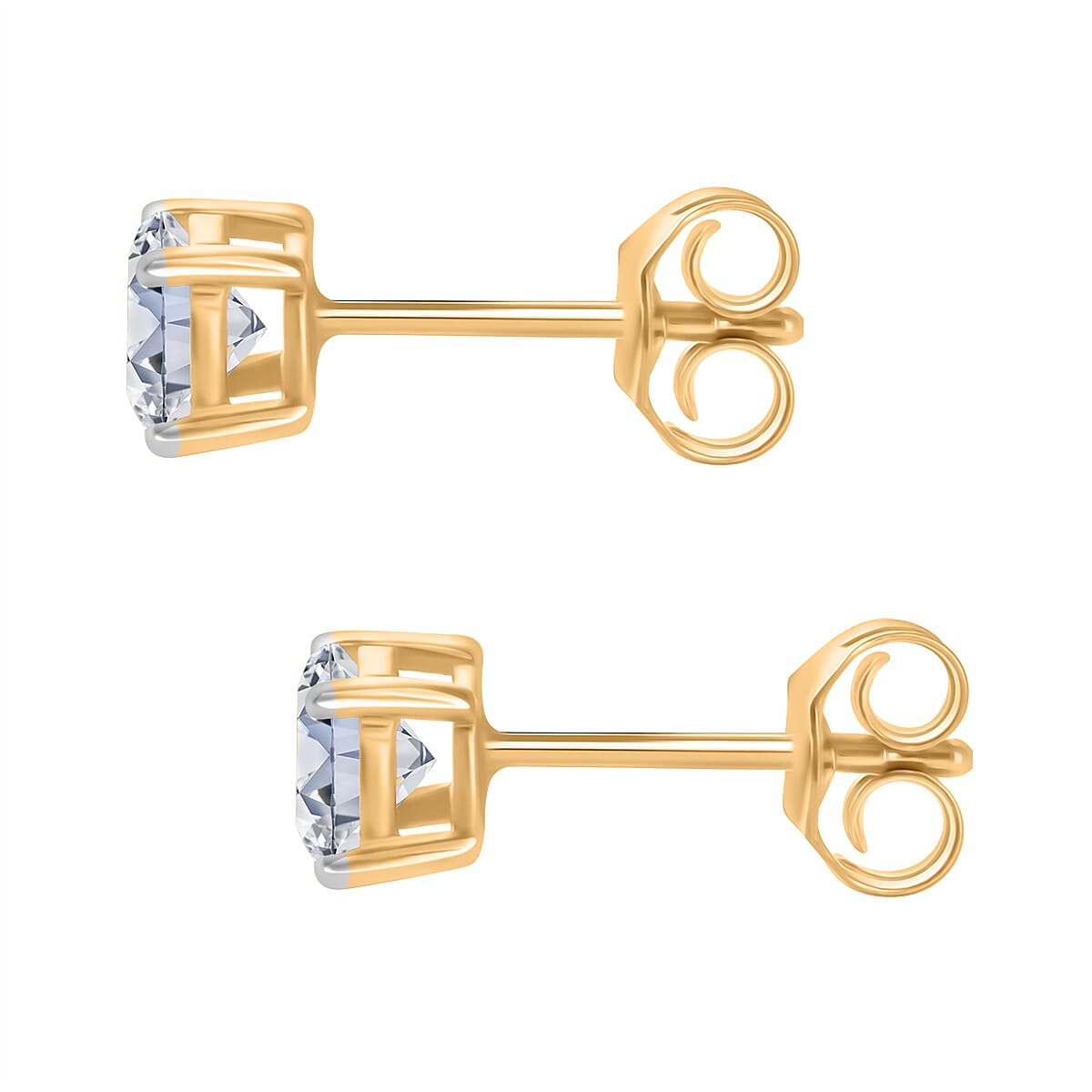 Luxuriant Diamond - Lab Grown Diamond (VS-G-H) Earring with Push Back in Vermeil Yellow Gold Plated Sterling Silver 1.00 Ct.