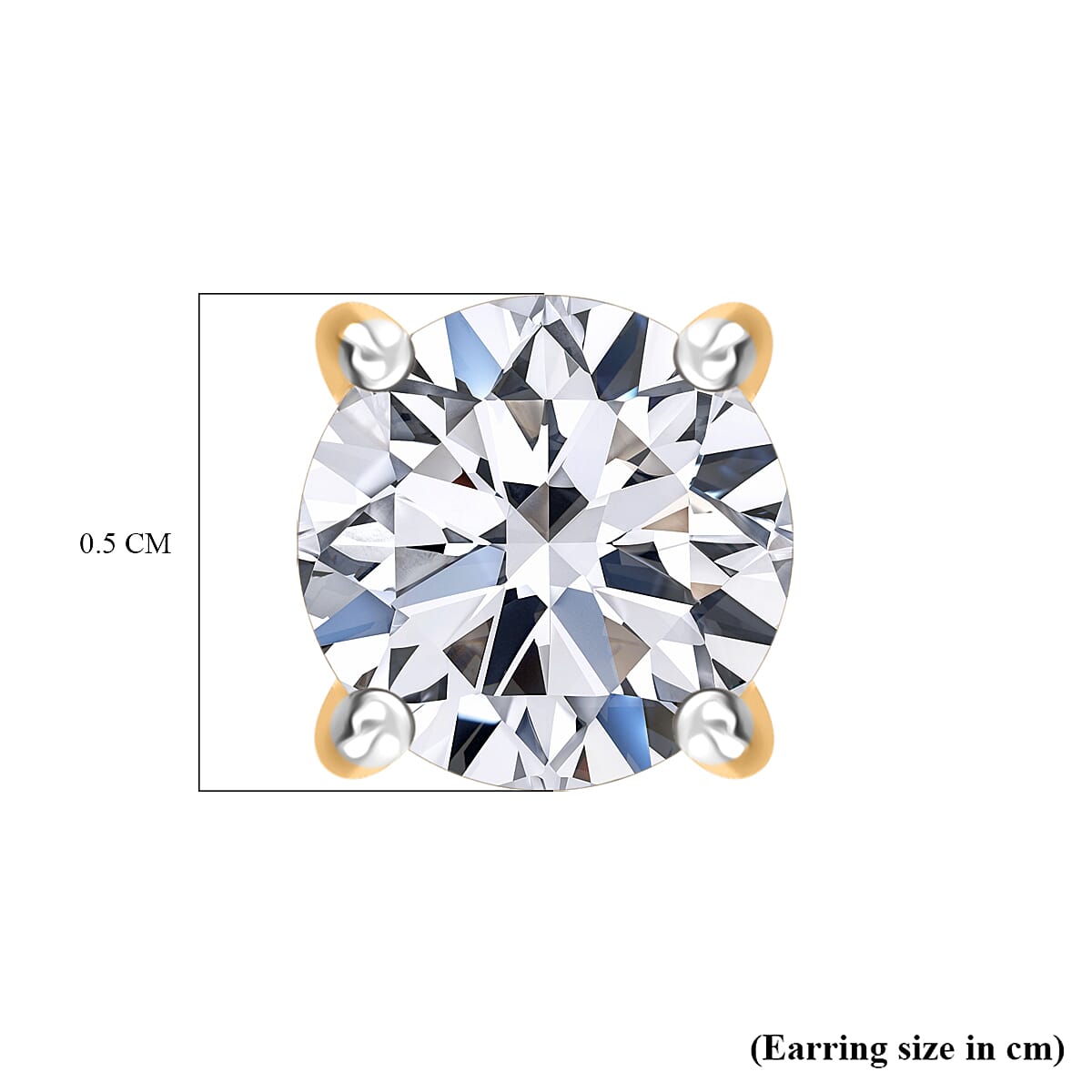 Luxuriant Diamond - Lab Grown Diamond (VS-G-H) Earring with Push Back in Vermeil Yellow Gold Plated Sterling Silver 1.00 Ct.