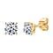 Luxuriant Diamond 1 Ct. Lab Grown Diamond Stud Solitaire Earrings in Yellow Gold Vermeil Sterling Silver