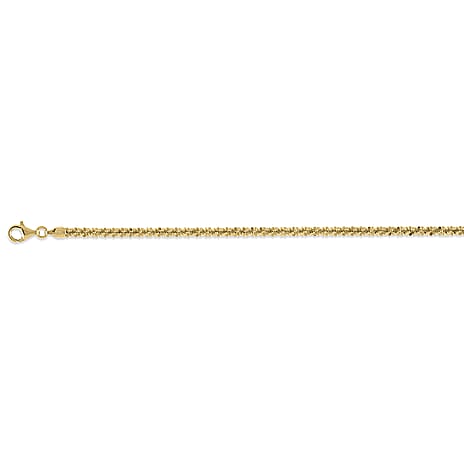 Italian Closeout Deal - Diamond Cut Sterling Silver Rock Necklace with Gold overlay (Size - 18) With Lobster Clasp, Silver Wt. 10.48 Gms