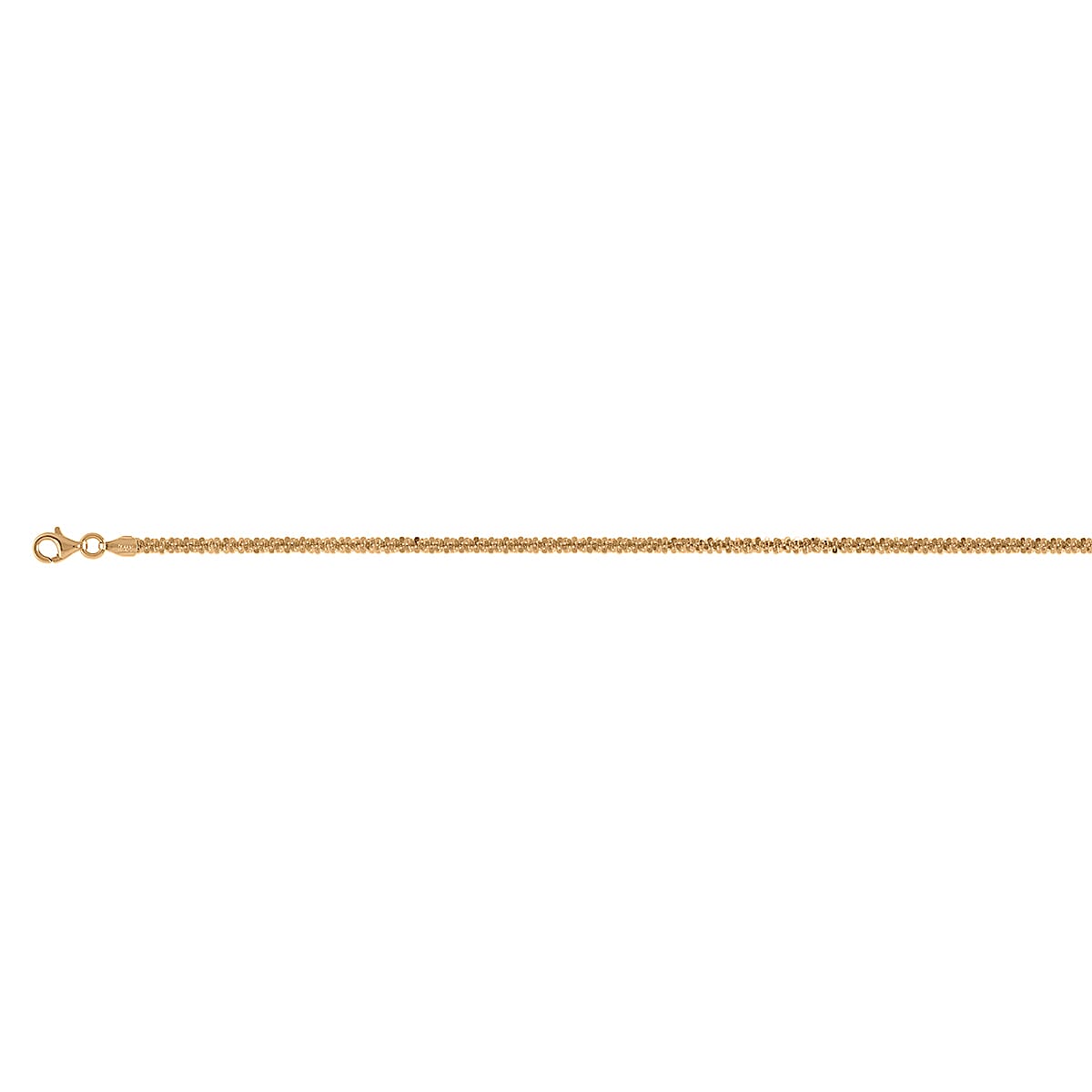 Italian Made Rose Gold Overaly Sterling Silver Rock Necklace (Size - 18) with Lobster Clasp
