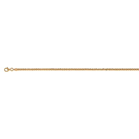 Italian Made Rose Gold Overaly Sterling Silver Rock Necklace (Size - 18) with Lobster Clasp