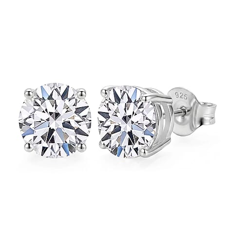 Luxuriant Lab Grown Diamond (SI-GH) Earring with Push Back in Platinum Overlay Sterling Silver 1.50 Ct.