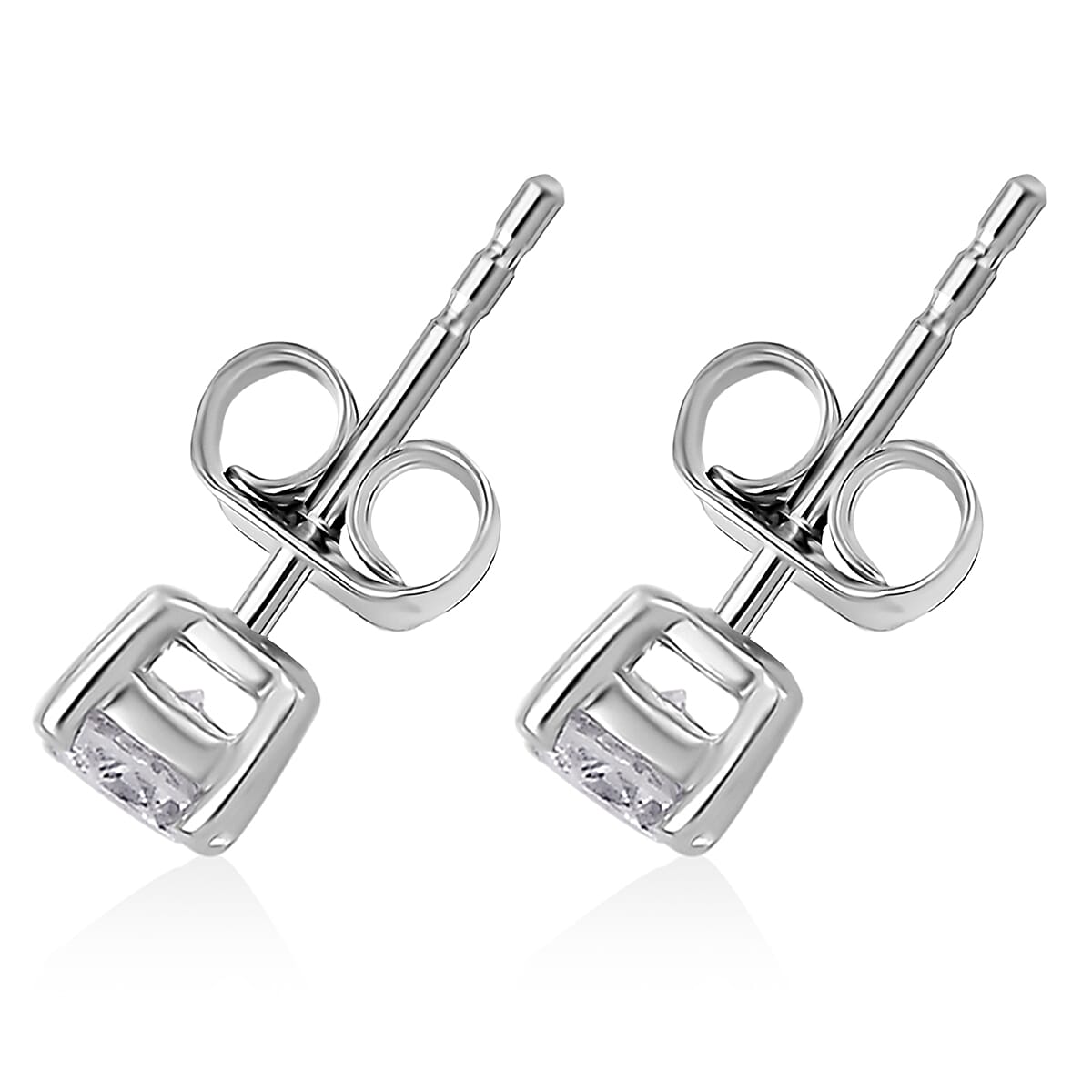 Luxuriant Lab Grown Diamond (SI-GH) Earring with Push Back in Platinum Overlay Sterling Silver 1.50 Ct.