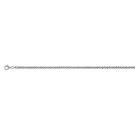 Italian Closeout Deal - Diamond Cut Sterling Silver Rock Necklace with Platinum overlay (Size - 18) With Lobster Clasp, Silver Wt. 10.51 Gms Italian Closeout Deal - Diamond Cut Sterling Silver Rock Necklace with Platinum overlay (Size - 18) With Lobster Clasp, Silver Wt. 10.51 Gms