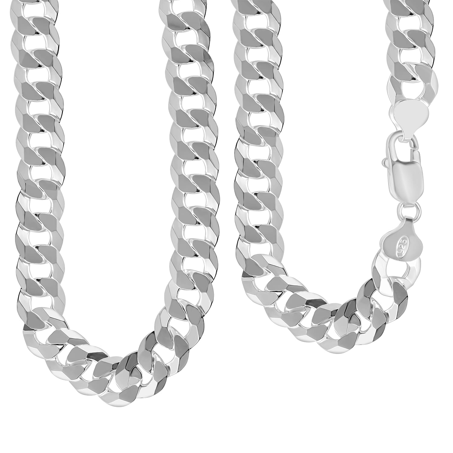 Italian Made Flat Curb Necklace in Sterling Silver (Size - 20) With Lobster Clasp, Silver Wt. 55.90 Gms.