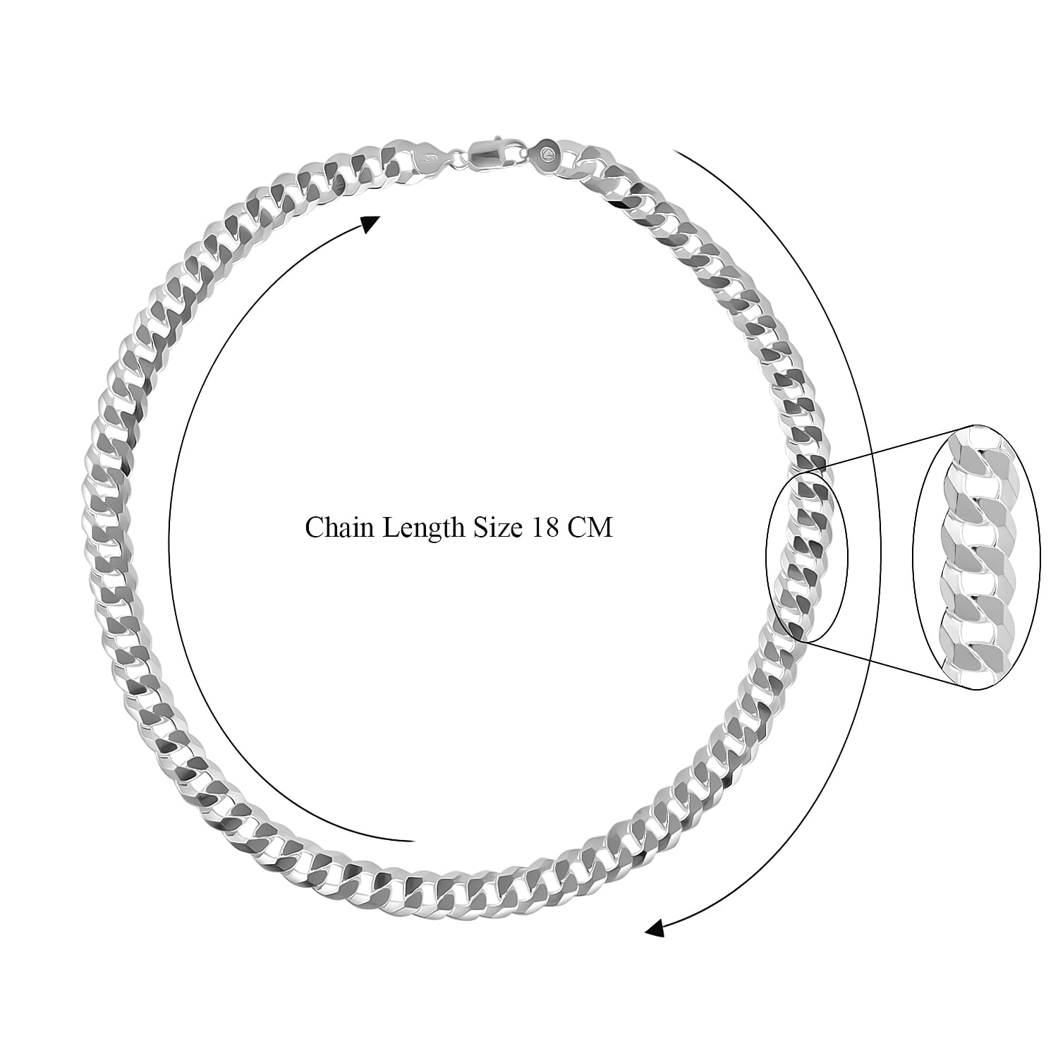 Italian Made Flat Curb Necklace in Sterling Silver (Size - 20) With Lobster Clasp, Silver Wt. 55.90 Gms.