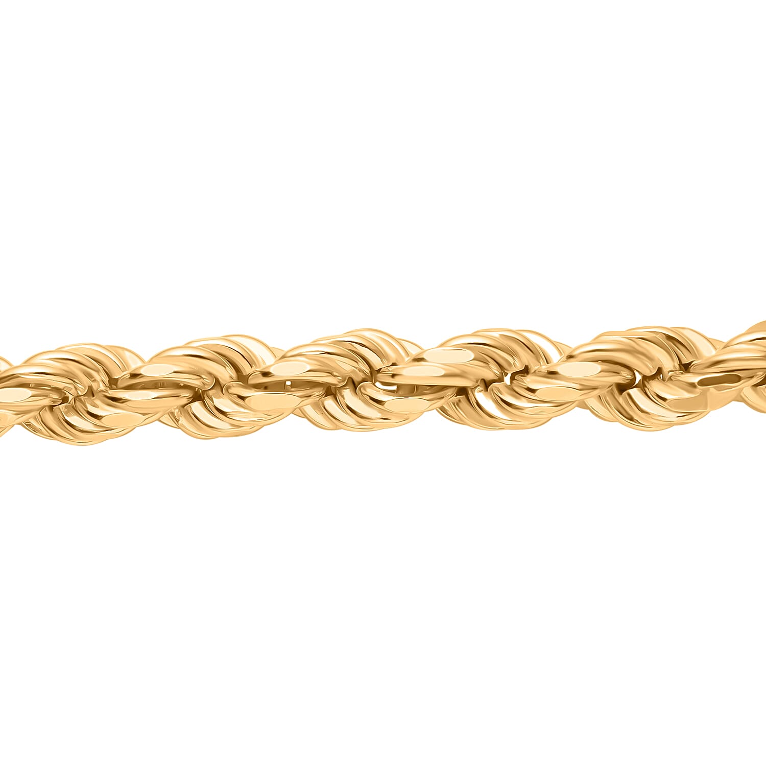 One Time Offer - Italian Made Yellow Gold Overlay Sterling Silver Rope Necklace (Size - 20) With Lobster Clasp, Silver Wt. 96.50 Gms.