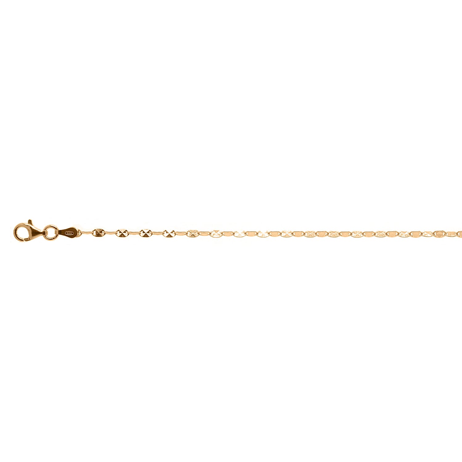 Confetti Pyramid Chain (Size - 20) with Lobster Clasp in Rose Gold Plated Sterling Silver