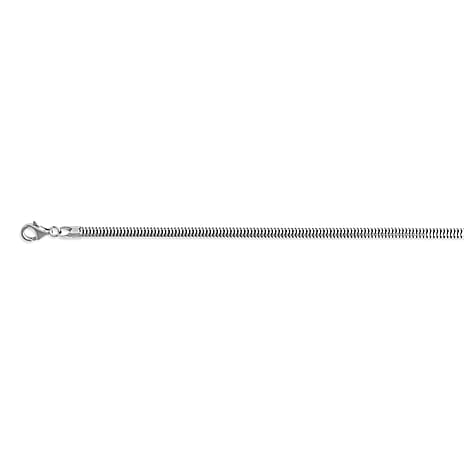 Designer Inspired - Diamond Cut Snake Necklace (Size - 20) With Lobster Clasp in Sterling Silver, Silver Wt. 23.9 Gms