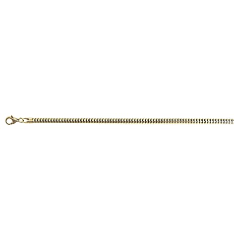 Designer Inspired - Diamond Cut Snake Necklace (Size - 20) With Lobster Clasp in Yellow Gold Overlay Sterling Silver, Silver Wt. 23.72 Gms.