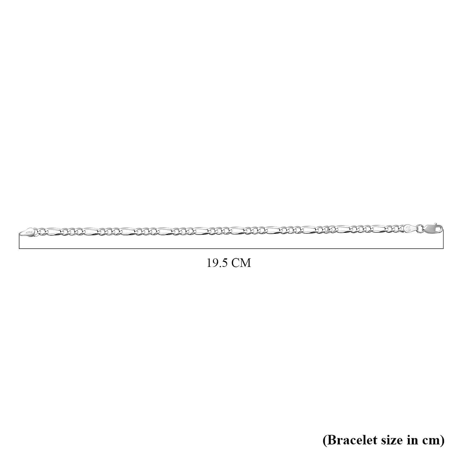 Italian Mega Close Out Deal - Sterling Silver Figaro Bracelet (Size - 7.5)