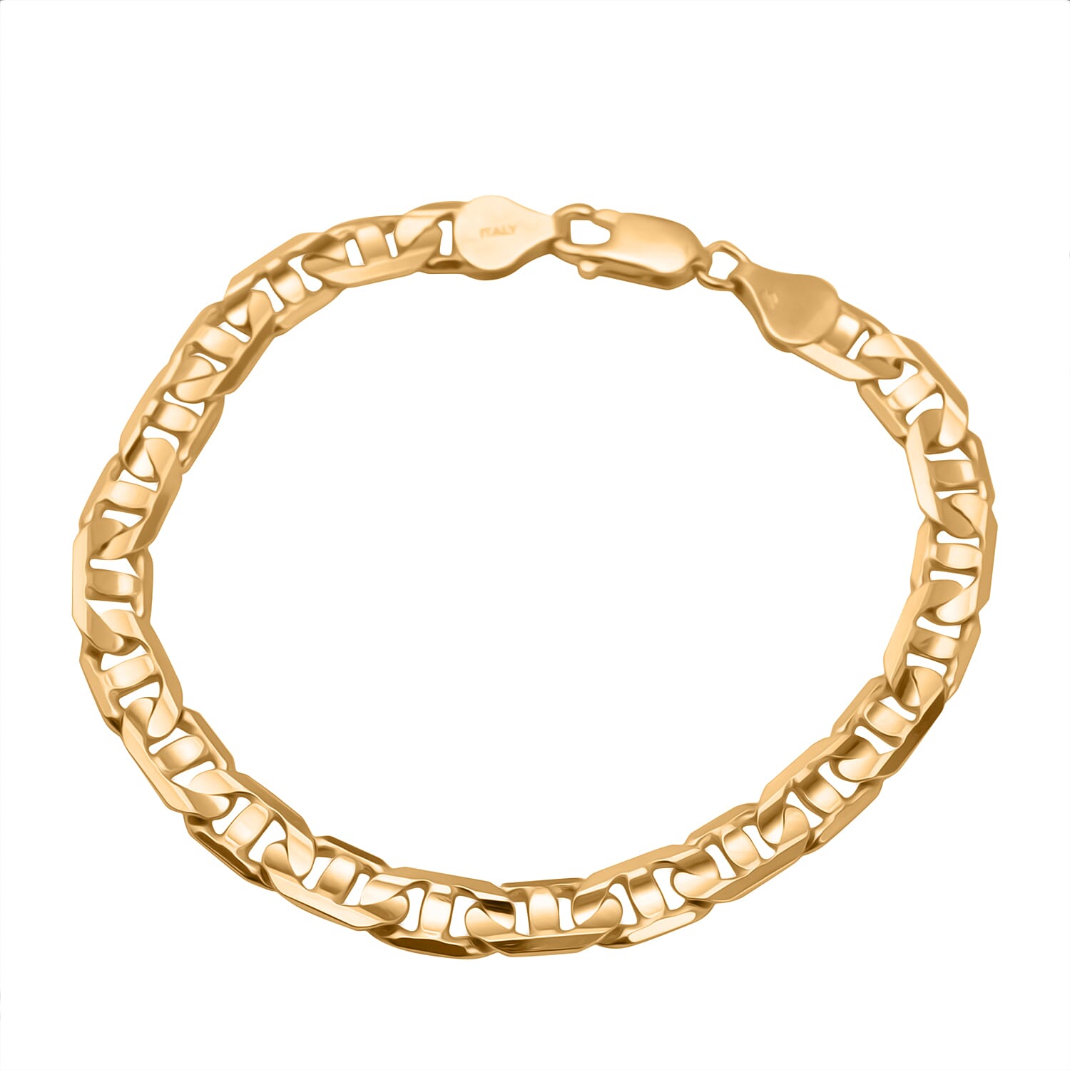 Vicenza Closeout Deal - Anchor Bracelet (Size - 7.5) With Lobster Clasp in Gold Overlay Sterling Silver