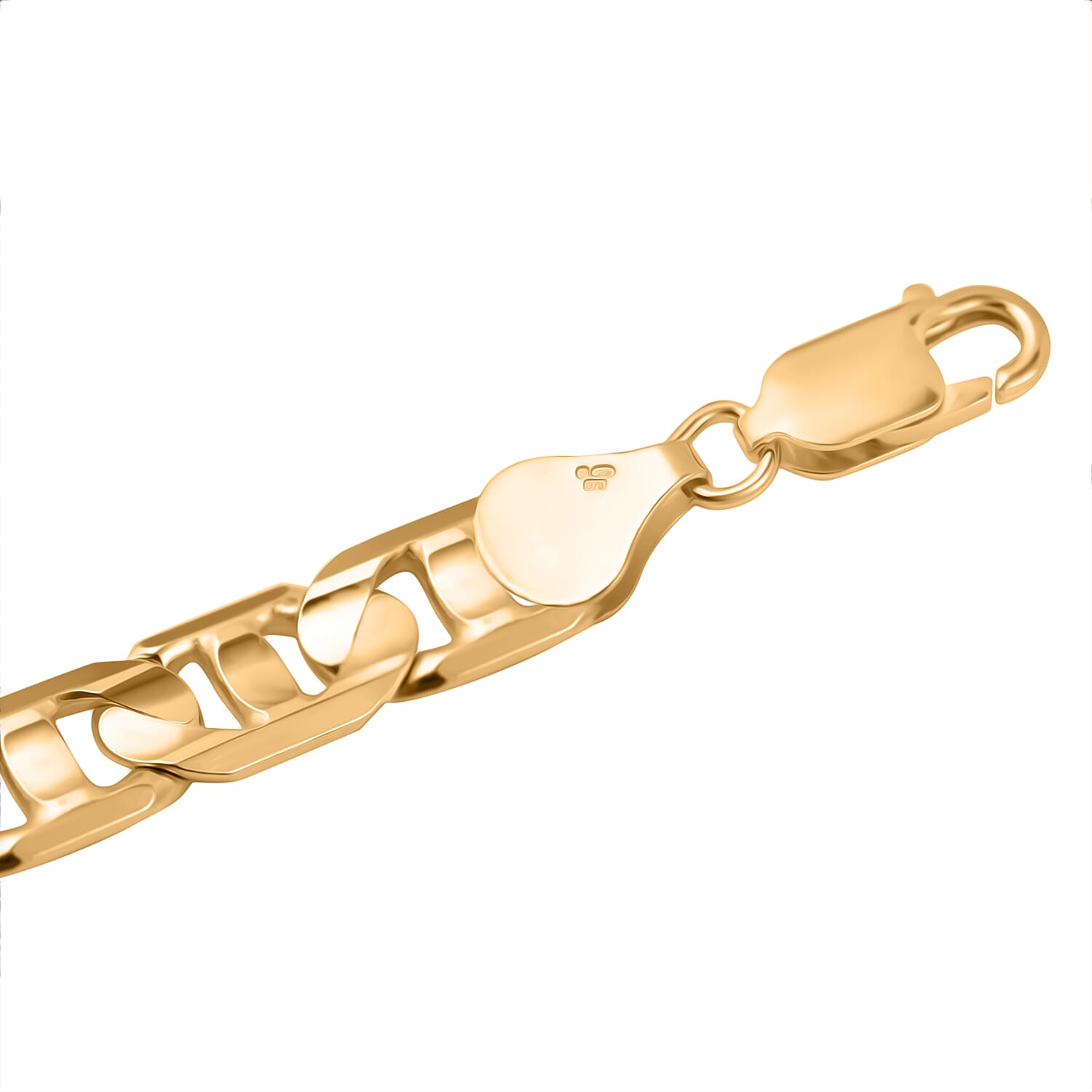 Vicenza Closeout Deal - Anchor Bracelet (Size - 7.5) With Lobster Clasp in Gold Overlay Sterling Silver