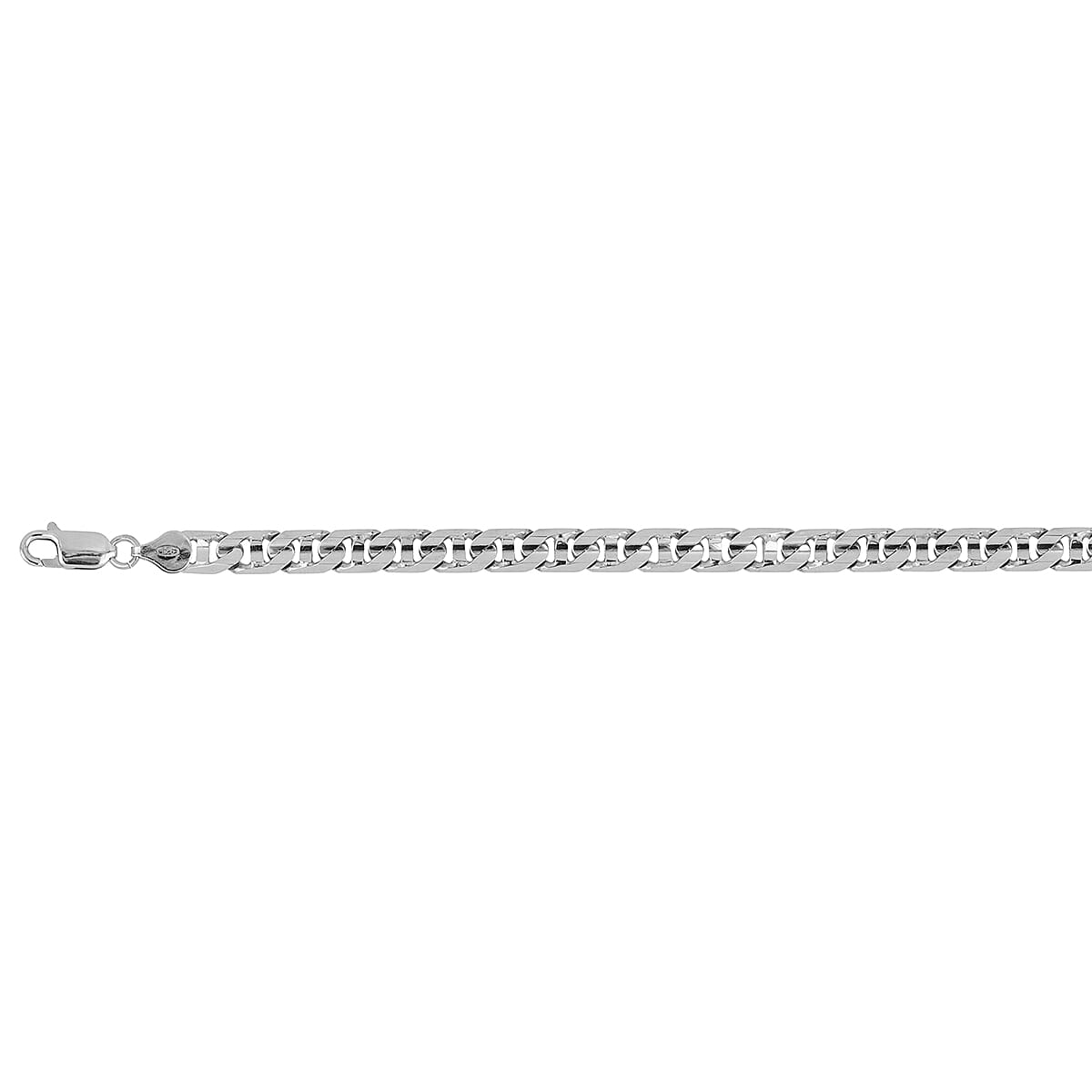 Vicenza Closeout Deal - Anchor Bracelet with Platinum Overlay Sterling Silver (Size - 7.5) With Lobster Clasp, Silver Wt. 11.8 Gms