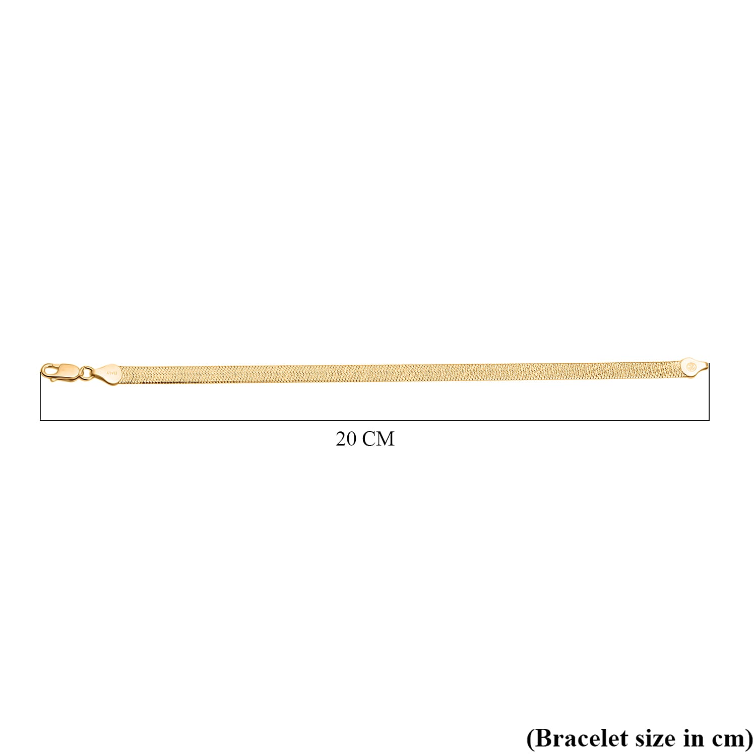 Italian Closeout - Designer Inspired Herringbone Bracelet (Size - 7.5) With Lobster Clasp in Gold Overlay Sterling Silver