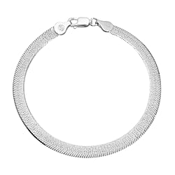 Italian Closeout - Designer Inspired Herringbone Bracelet (Size - 7.5) With Lobster Clasp in Gold Overlay Sterling Silver