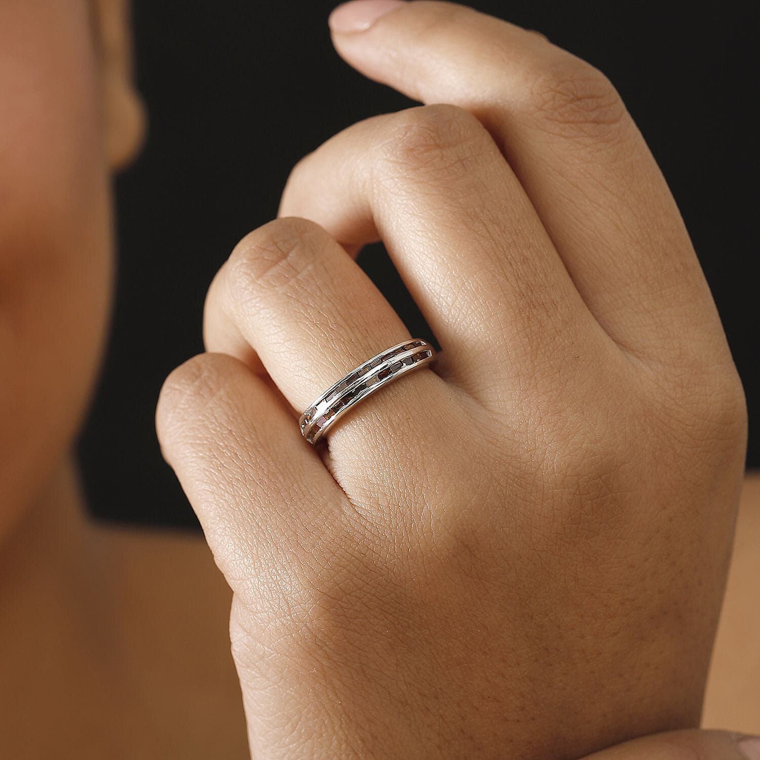 Diamond Band Ring in Sterling Silver