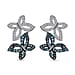 White Diamond, Yellow Diamond Butterfly Push Post Earring in Rhodium Overlay Sterling Silver 0.50 Ct.