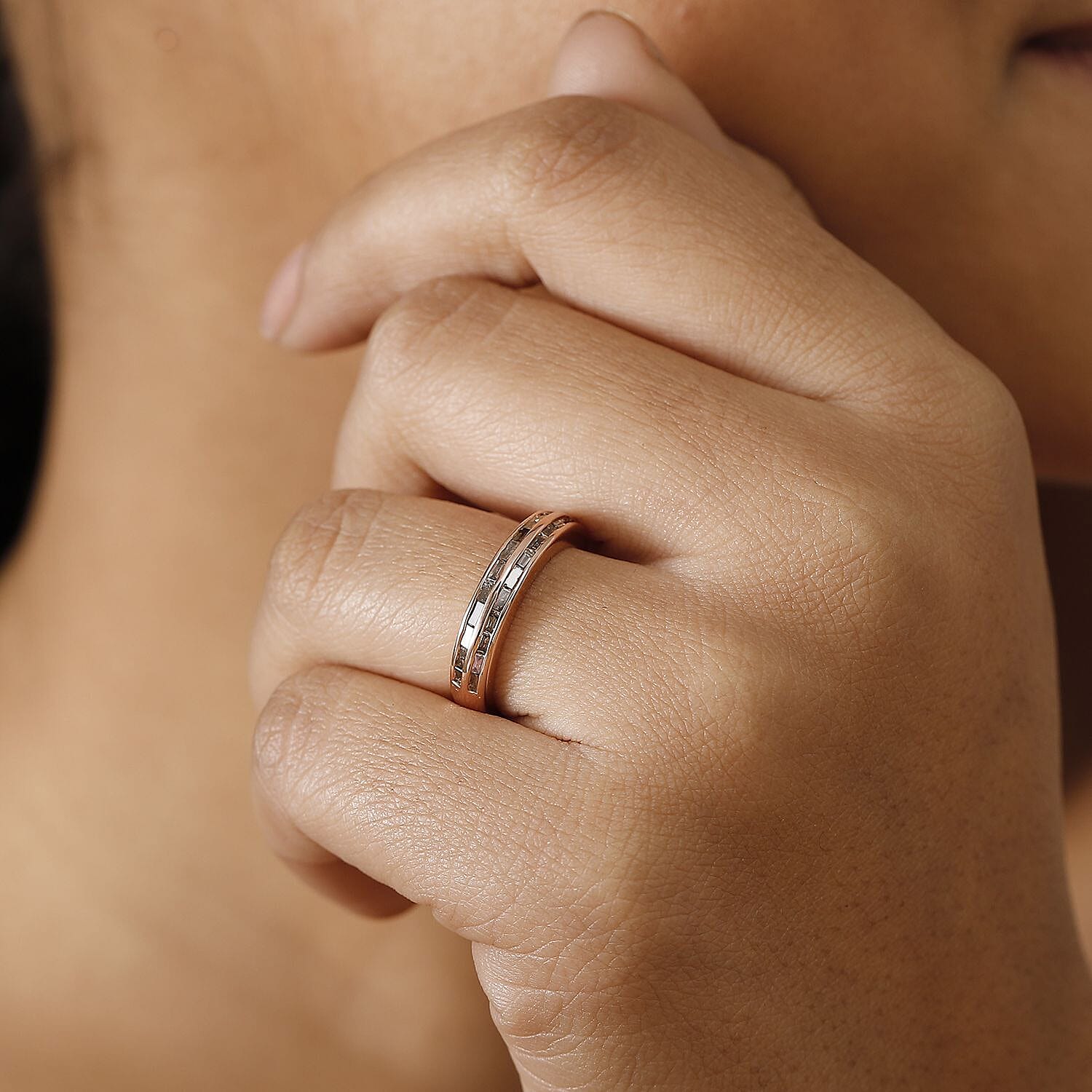 Diamond Band Ring in Sterling Silver