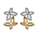 White Diamond, Yellow Diamond Butterfly Push Post Earring in Rhodium Overlay Sterling Silver 0.50 Ct.