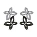 White Diamond, Yellow Diamond Butterfly Push Post Earring in Rhodium Overlay Sterling Silver 0.50 Ct.