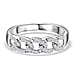 Diamond Band Ring in Rhodium Overlay Sterling Silver