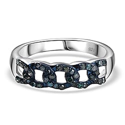 Diamond Band Ring in Rhodium Overlay Sterling Silver