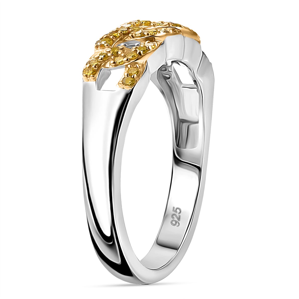 Diamond Band Ring in Rhodium Overlay Sterling Silver