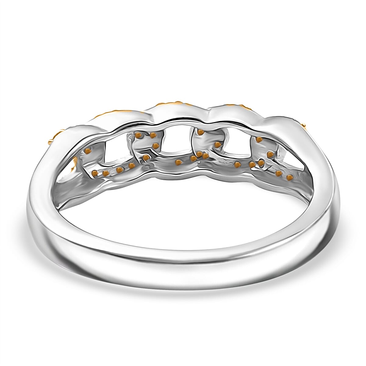 Diamond Band Ring in Rhodium Overlay Sterling Silver