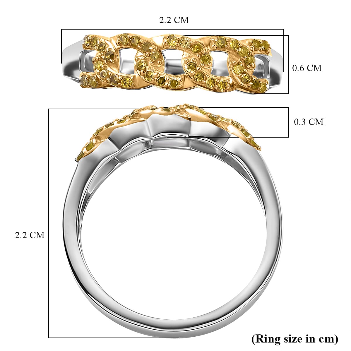 Diamond Band Ring in Rhodium Overlay Sterling Silver