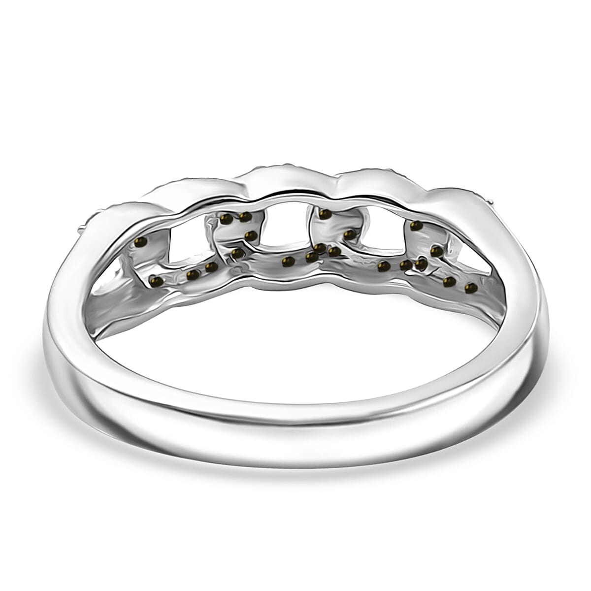 Diamond Band Ring in Rhodium Overlay Sterling Silver
