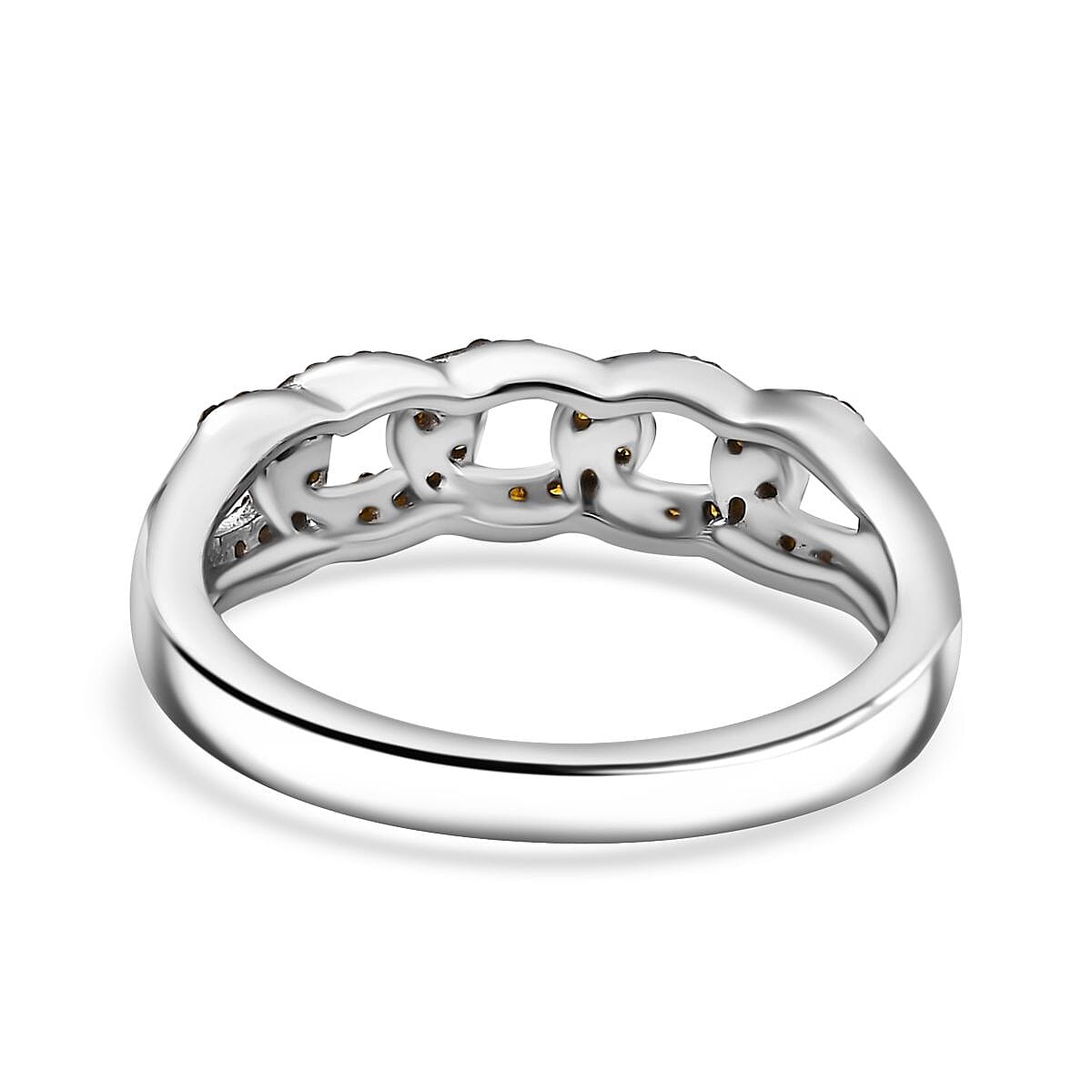 Diamond Band Ring in Rhodium Overlay Sterling Silver