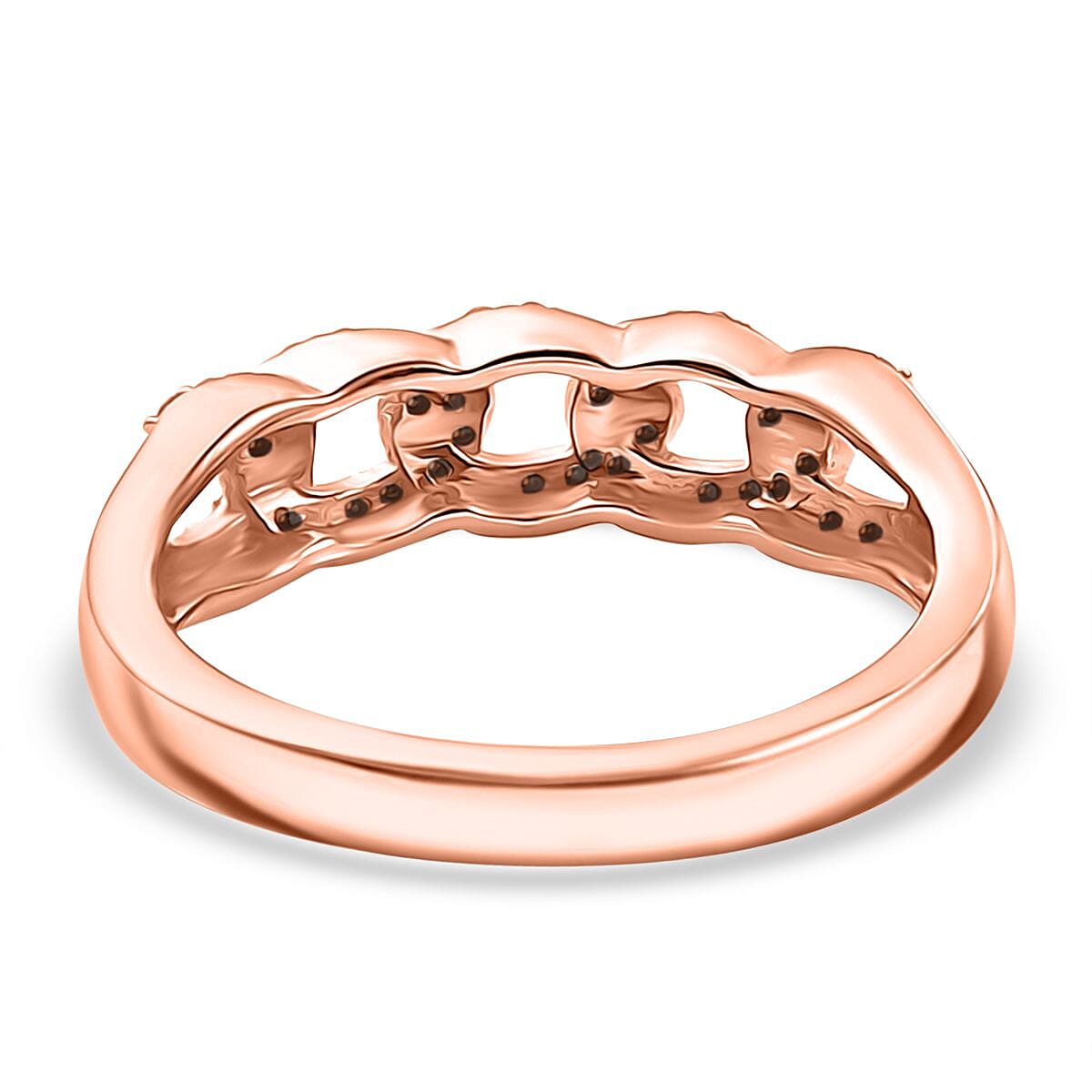 Diamond Band Ring in Rhodium Overlay Sterling Silver