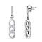 White Diamond Earring with Push Back in Rhodium Overlay Sterling Silver 0.25 Ct.