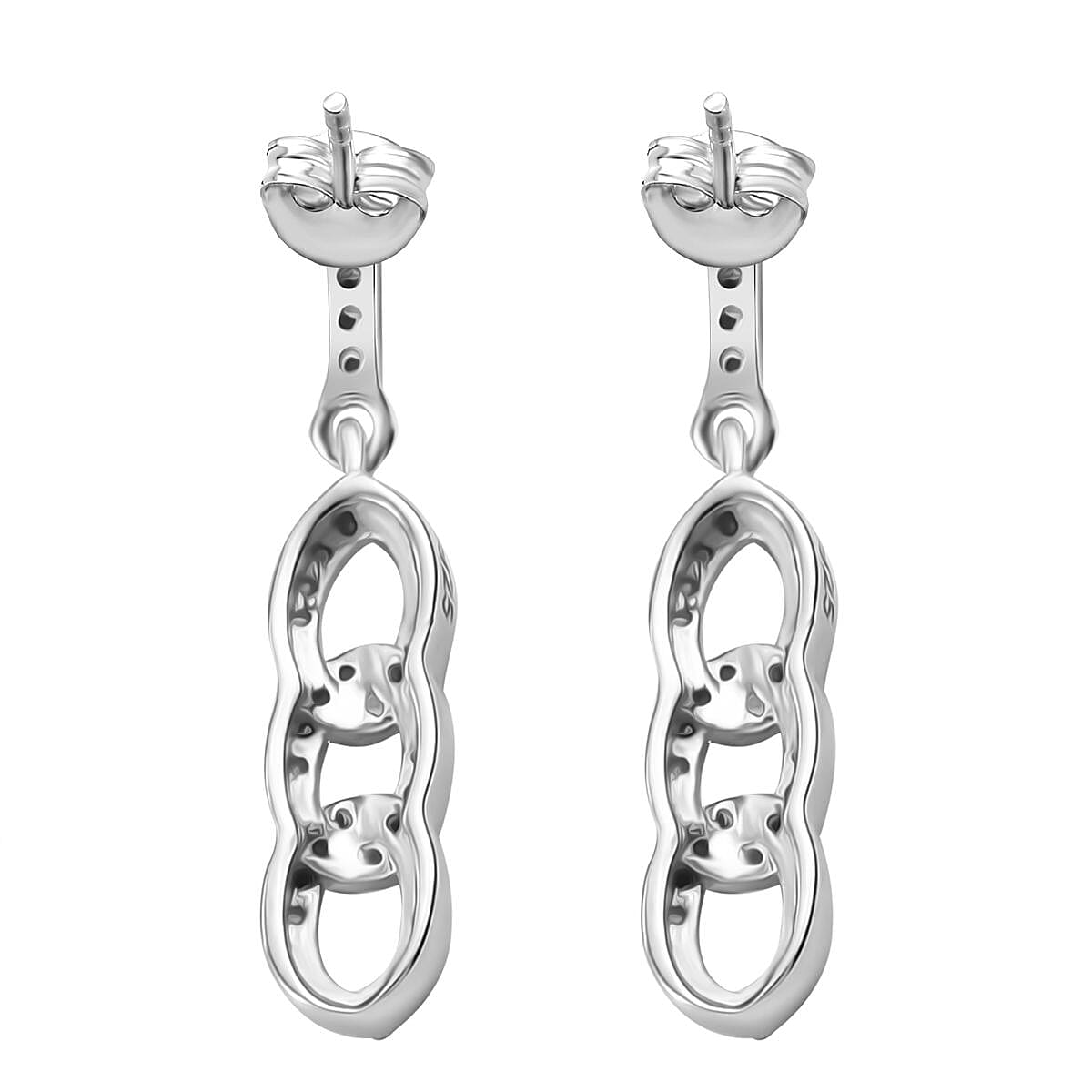 White Diamond Earring with Push Back in Rhodium Overlay Sterling Silver 0.25 Ct. White Diamond Earring with Push Back in Rhodium Overlay Sterling Silver 0.25 Ct.