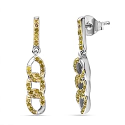 Diamond Earring with Push Back in Rhodium Overlay Sterling Silver