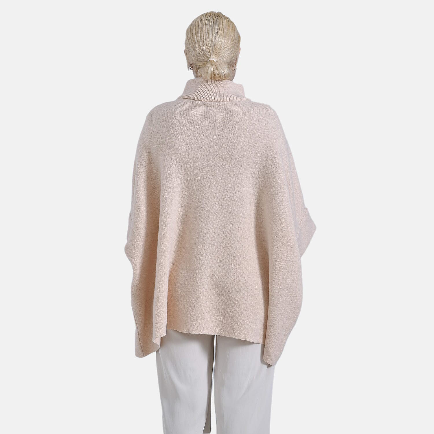 Tamsy Turtle-Neck Half Sleeves Jumper (Size - One Size) - Apricot