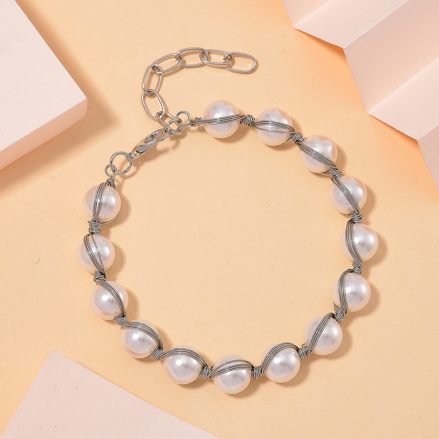 Shell Pearl Bracelet (Size - 7-2 Ext) 