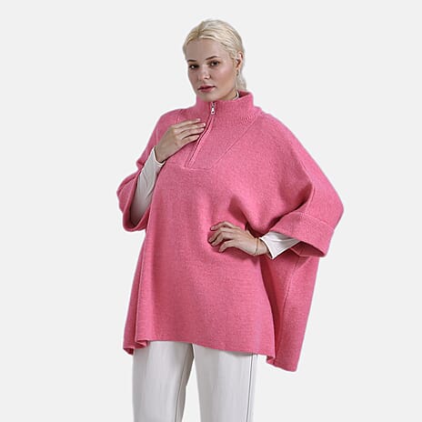 Tamsy Turtle-Neck Half Sleeves Jumper (Size - One Size) - Pink
